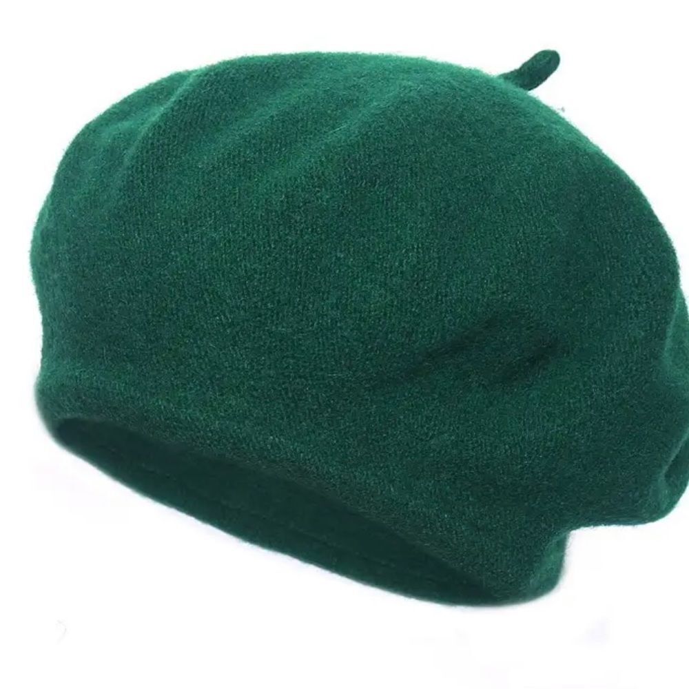 GREEN WOOL LIGHTWEIGHT BERET, NWT‎